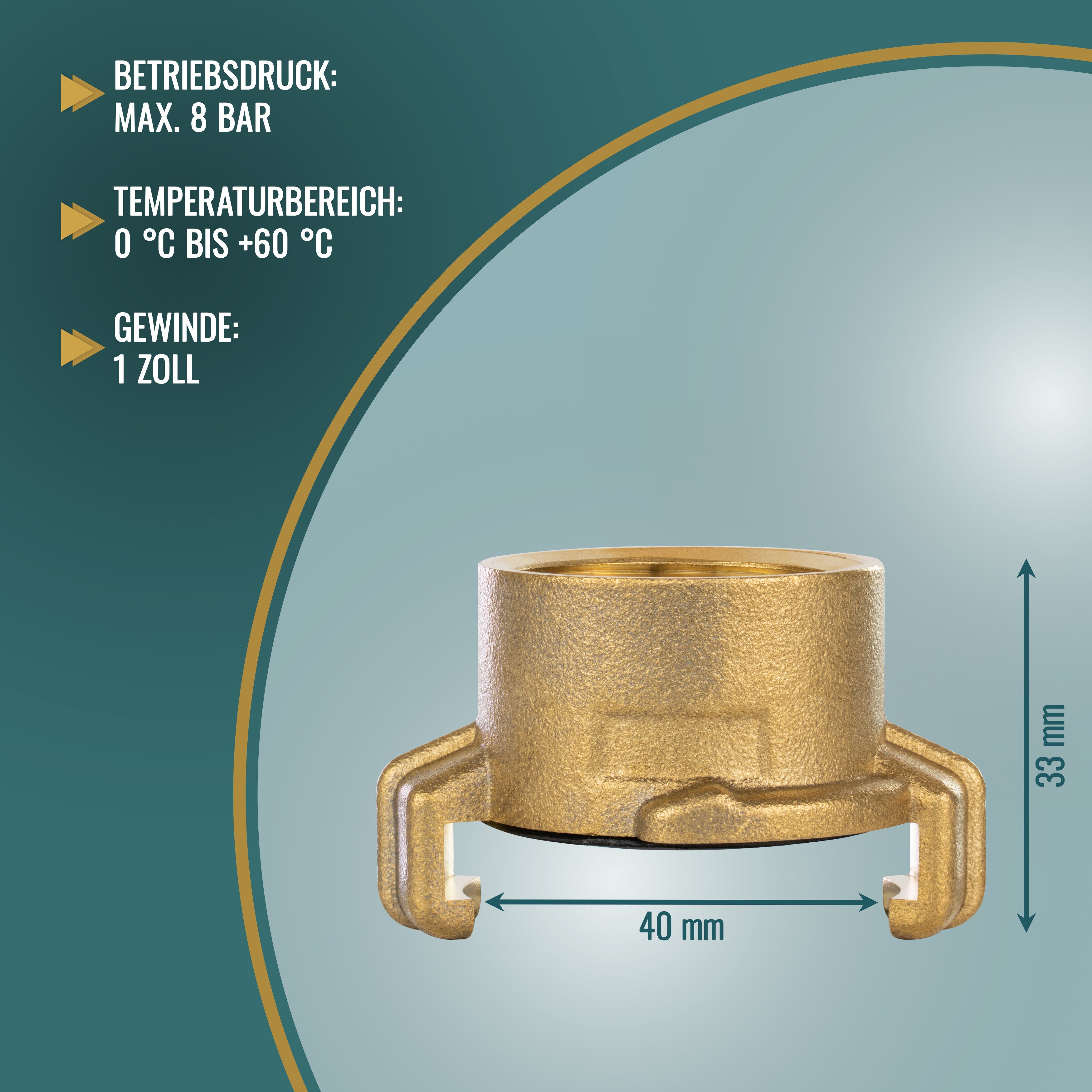Thumbnail - Poppstar Schlauchkupplung Schnellkupplung Messing mit Innengewinde auf System Geka-Anschluss, (1-tlg., Klauenkupplung), ...