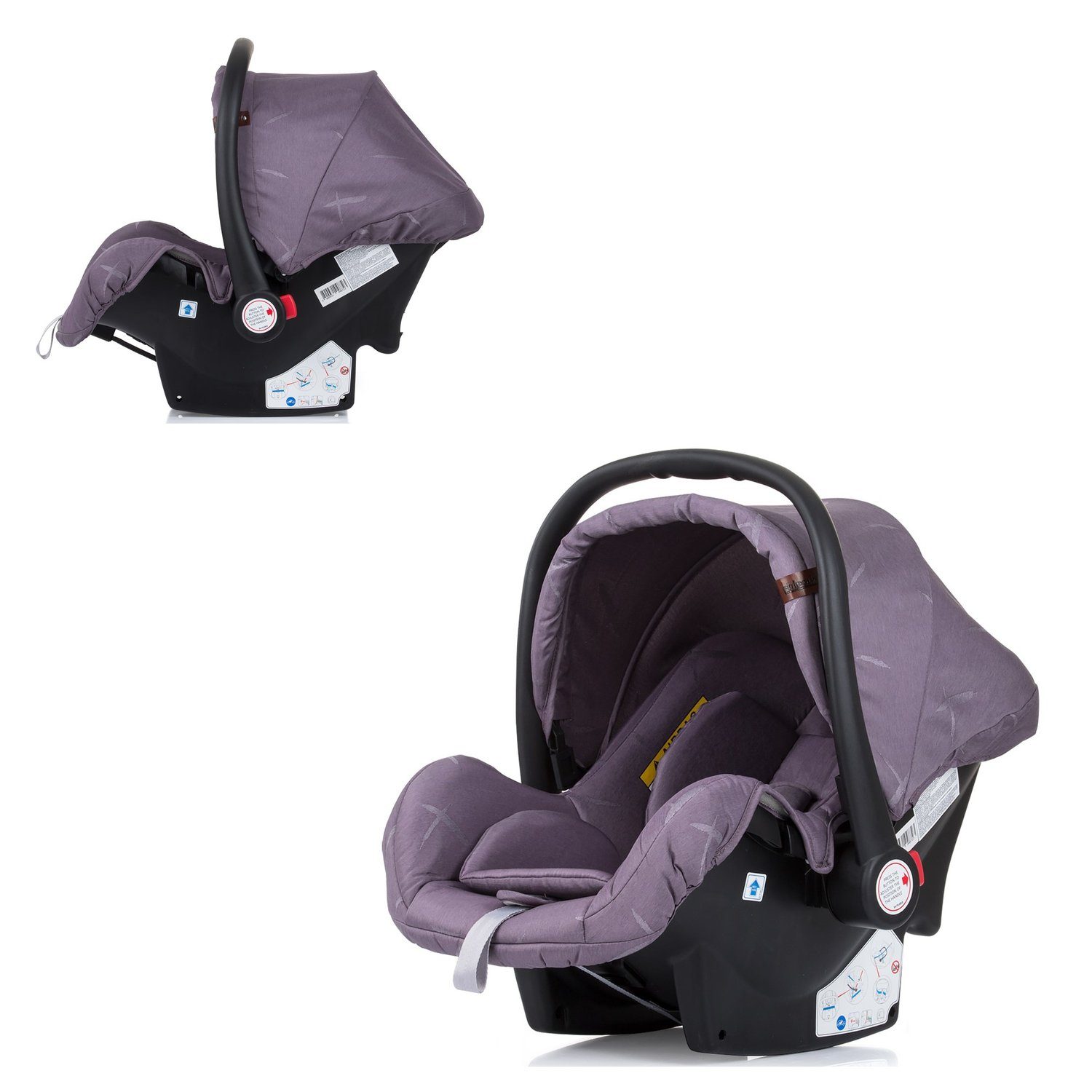 Chipolino Babyschale Babyschale Zara Gruppe 0+, bis: 13 kg, (0 - 13 kg) Gurt verstellbar, Schaukelbasis lila