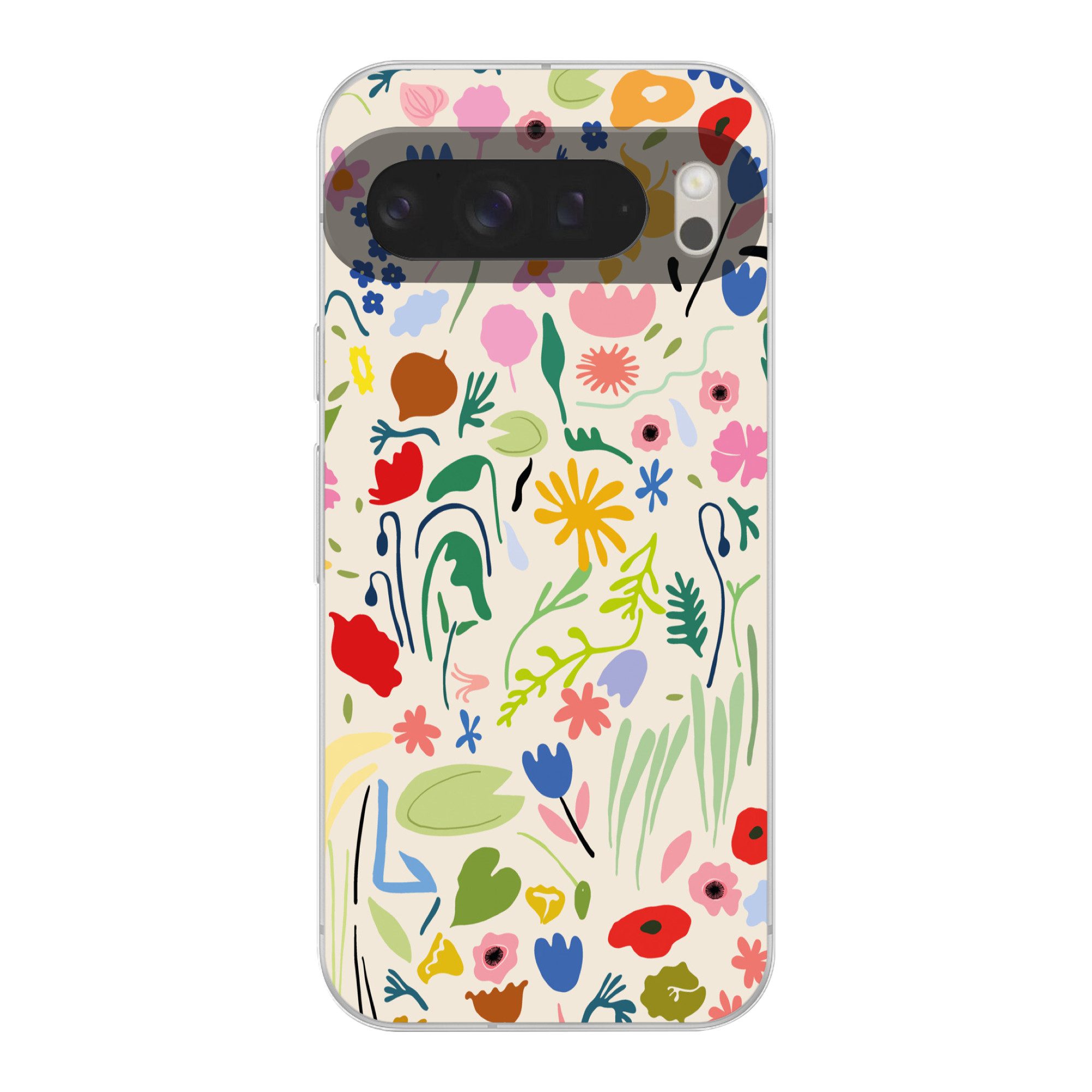 MuchoWow Handyhülle für Google Pixel 9 Pro XL Blumen - Muster - Pflanzen, Handy Case, Silikon, Bumper Case Dünn