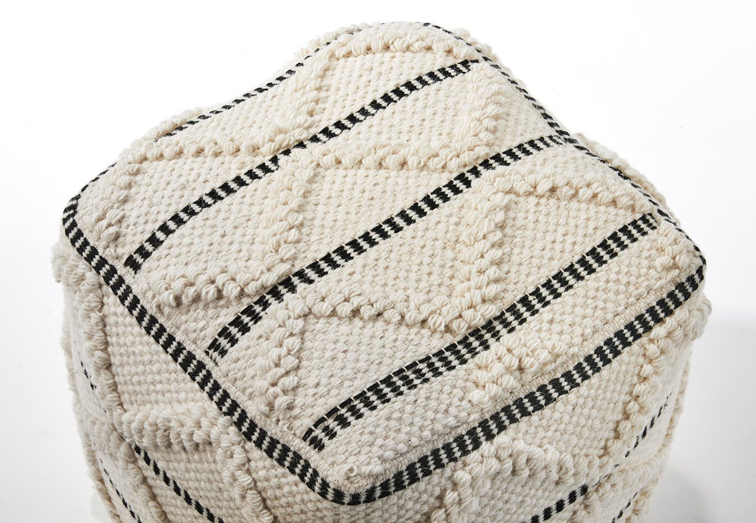 Kobolo Sitzwürfel Sitzpouf Pouf - JAIPUR - aus Baumwolle mit Muster (1 Stück, Nachhaltig)