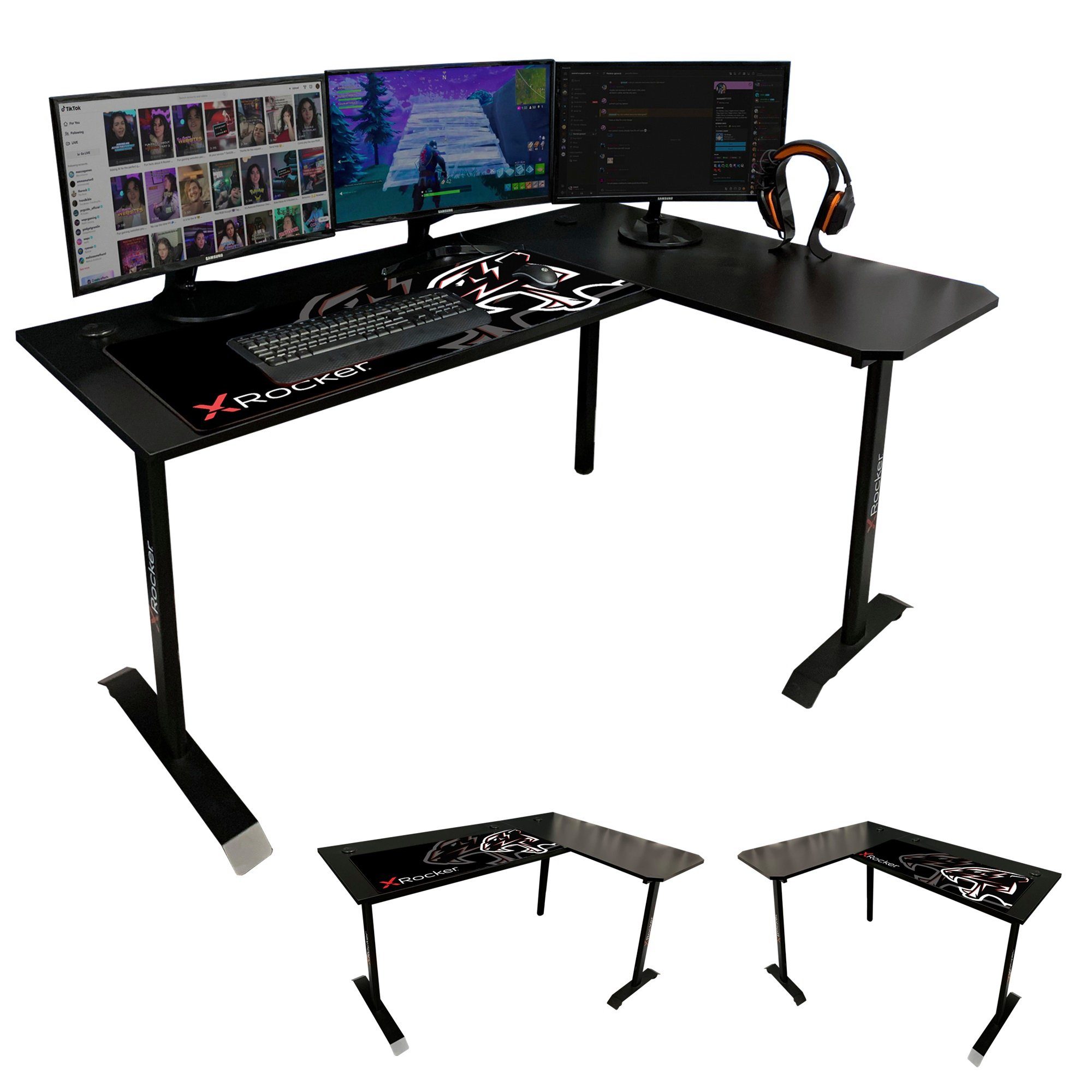 X Rocker Eckschreibtisch Panther XL Ambi - Reversibler Gaming Eckschreibtis günstig online kaufen