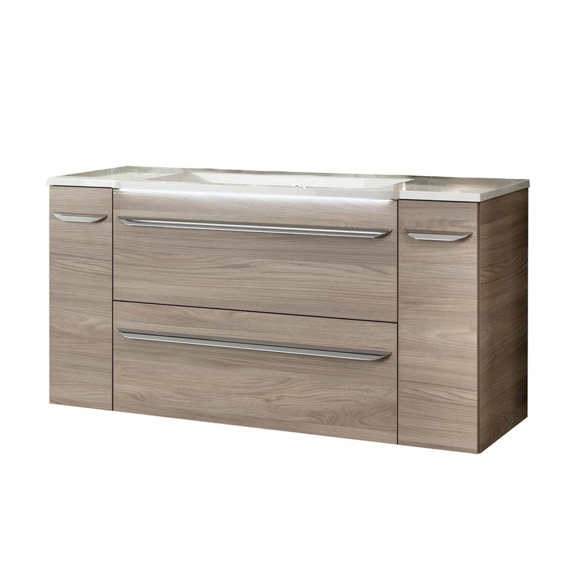 FACKELMANN Badmöbel-Set LUXOR Badmöbel Set 4-teilig 120 cm, Braun + Unterschränke