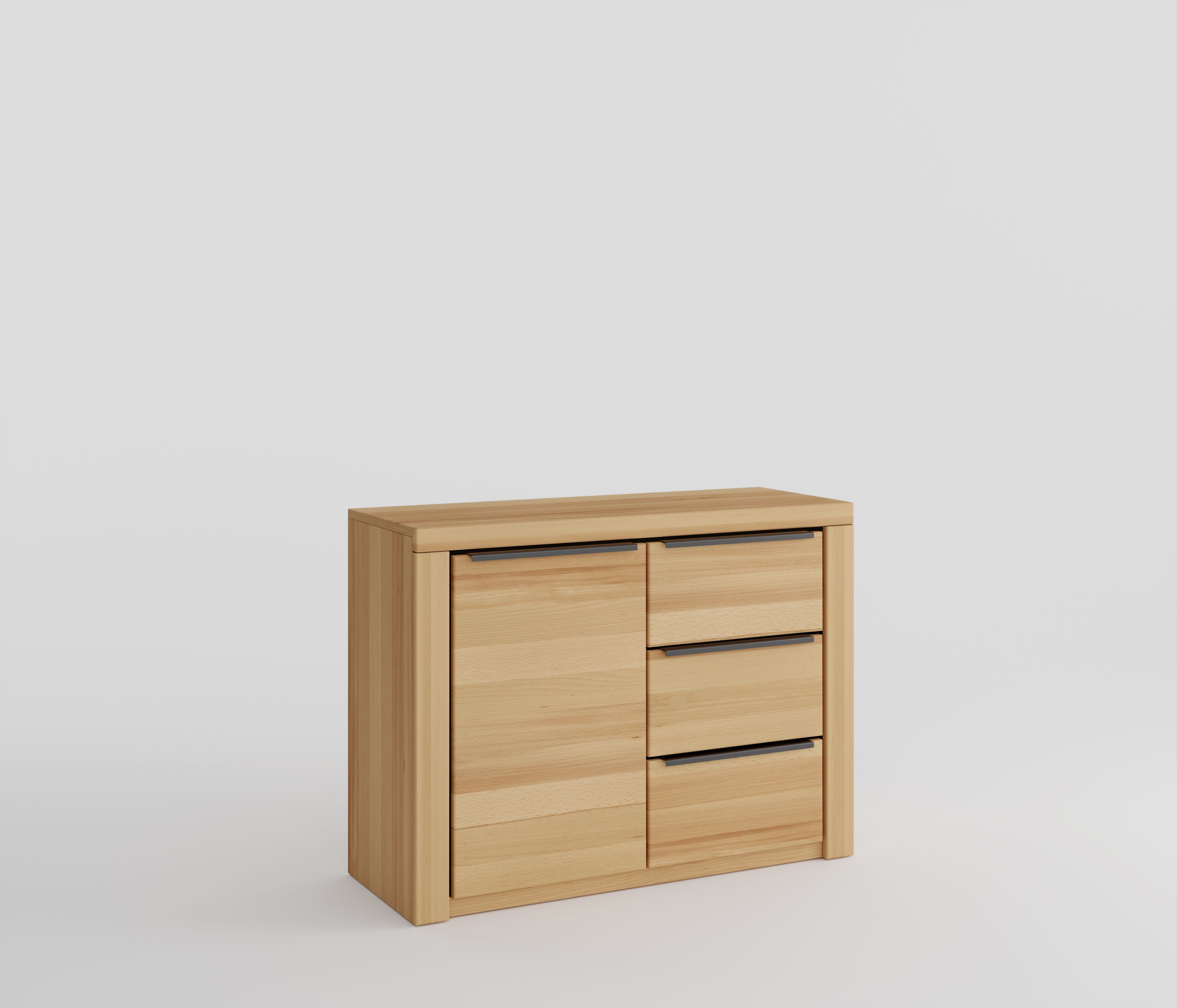 ELFO Kommode Sideboard Kommode Brest Kernbuche geölt Teilmassiv Breite 108cm, Maße: ca. B. 108 x H. 80 x T. 40 cm