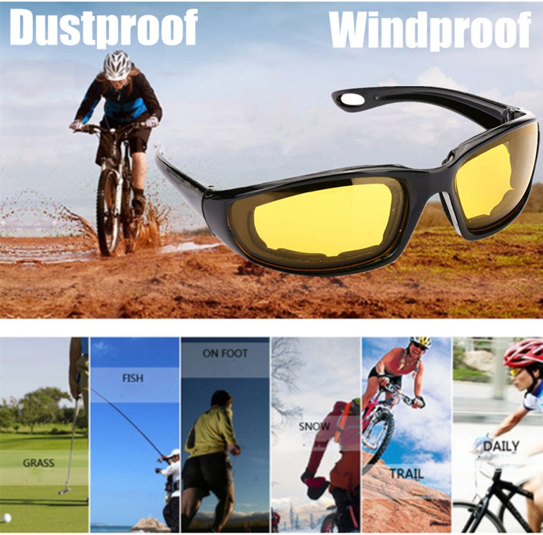 FANNOU Fahrradbrille, (3-St), Sportbrille Fahrradbrille, Windresistente Schutzbrille für den Sport