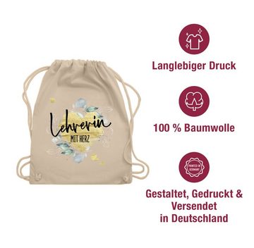 Shirtracer Turnbeutel Lehrerin mit Herz - Abschiedsgeschenk Weihnachten, Lehrerin