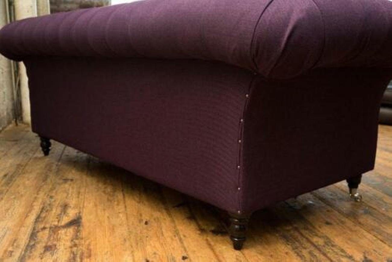 JVmoebel 3-Sitzer Lila Chesterfield Couch Polster Sitz Sitzer Made Europe in Garnitur, Couchen 3 Sofa