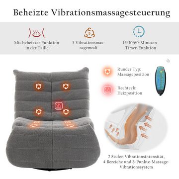 REDOM TV-Sessel mit Massage und Wärmefunktion (Elektrischer Massagesessel, Fernsehsessel, Drehsessel), mit 360° Drehfunktion und Timer, Fernbedienung