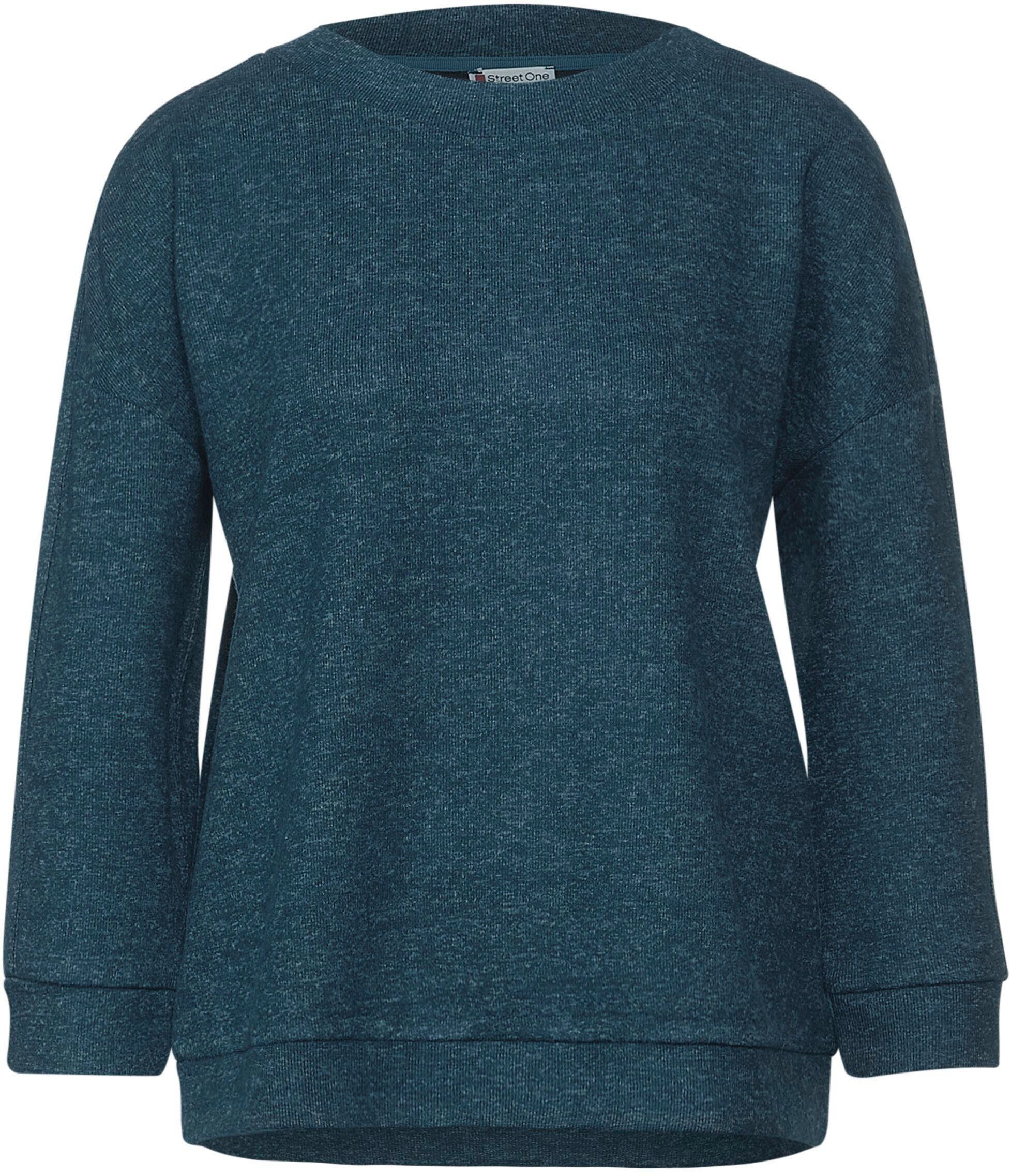 STREET ONE 3/4 Arm-Pullover in teal Melange melange Optik deep