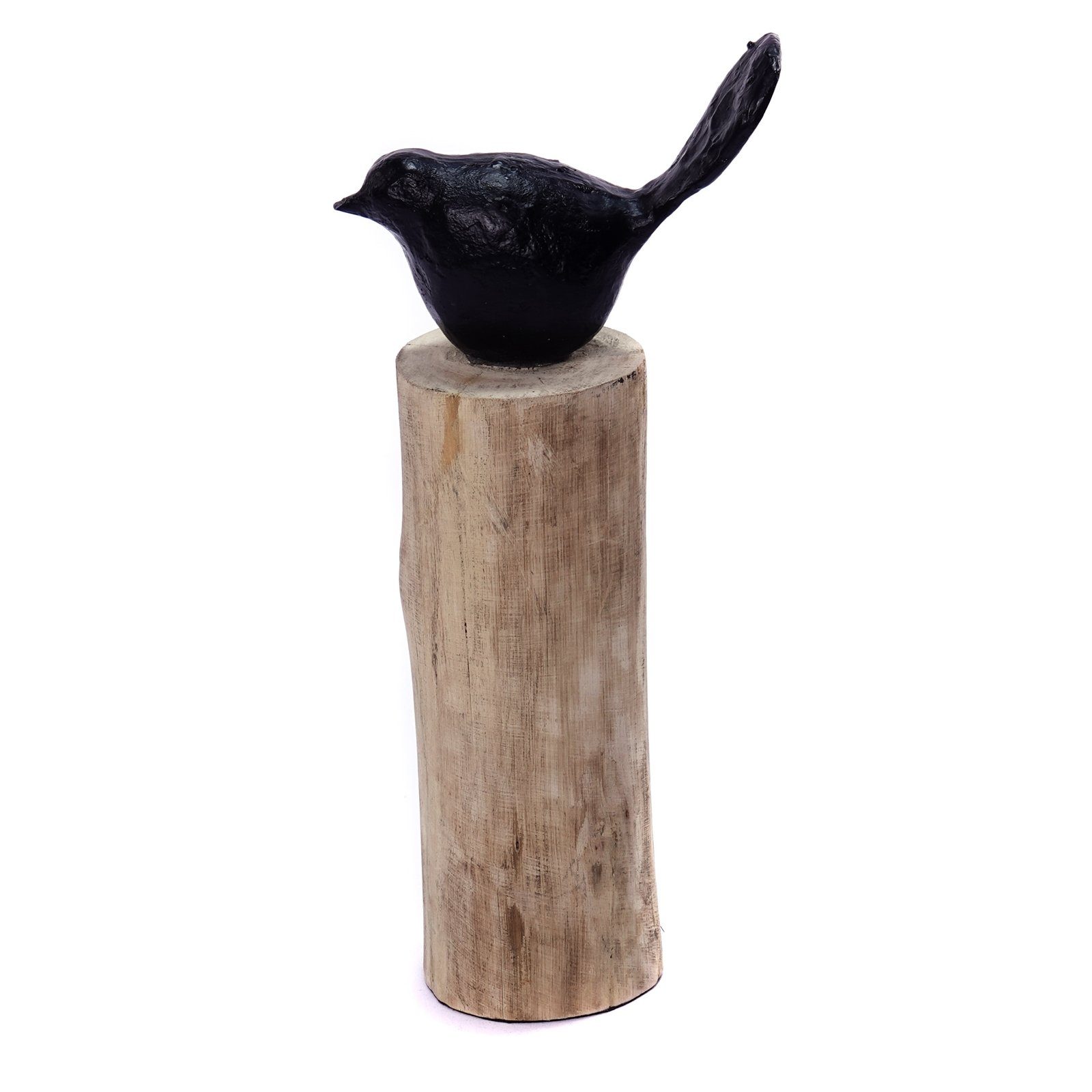 CREEDWOOD Skulptur VOGEL SKULPTR "BIRDY II", 27cm, Mangoholz, Vogel Figur Baumstamm