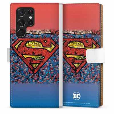 DeinDesign Handyhülle Superman Offizielles Lizenzprodukt Logo Superman Logo Mosaic, Samsung Galaxy S22 Ultra Hülle Handy Flip Case Wallet Cover