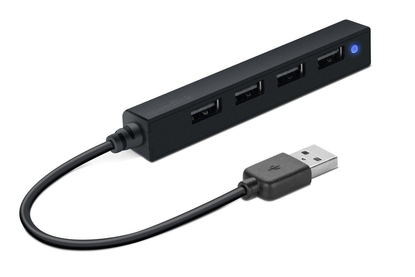 USB-Verteiler SPEEDLINK SNAPPY SLIM USB Hub, 4-Port, USB 2.0, Passive, black