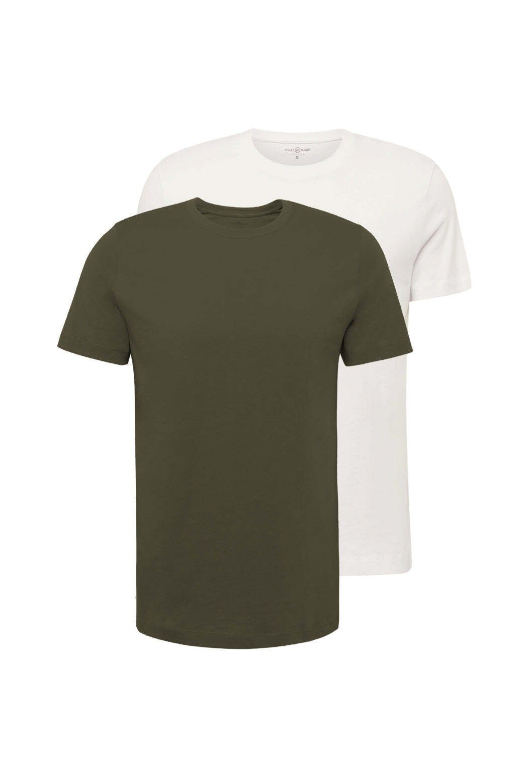 WESTMARK LONDON T-Shirt DANIEL O-NECK 2-PACK (1-tlg) Khaki, Ecru