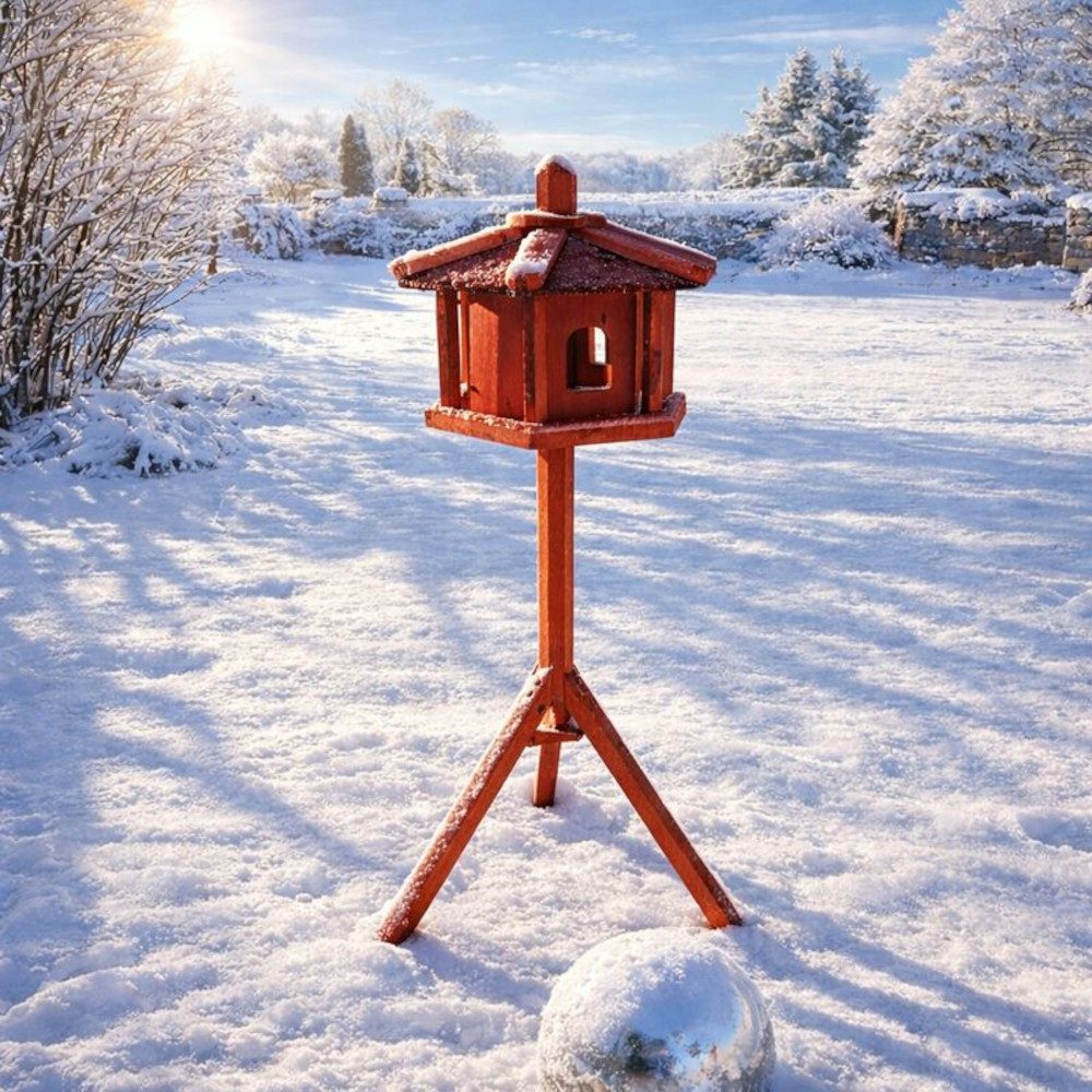 BruKa Vogelhaus Vogelhaus VÖGLEIN mit Ständer Vogelfutterhaus Futterhaus Vogel Haus