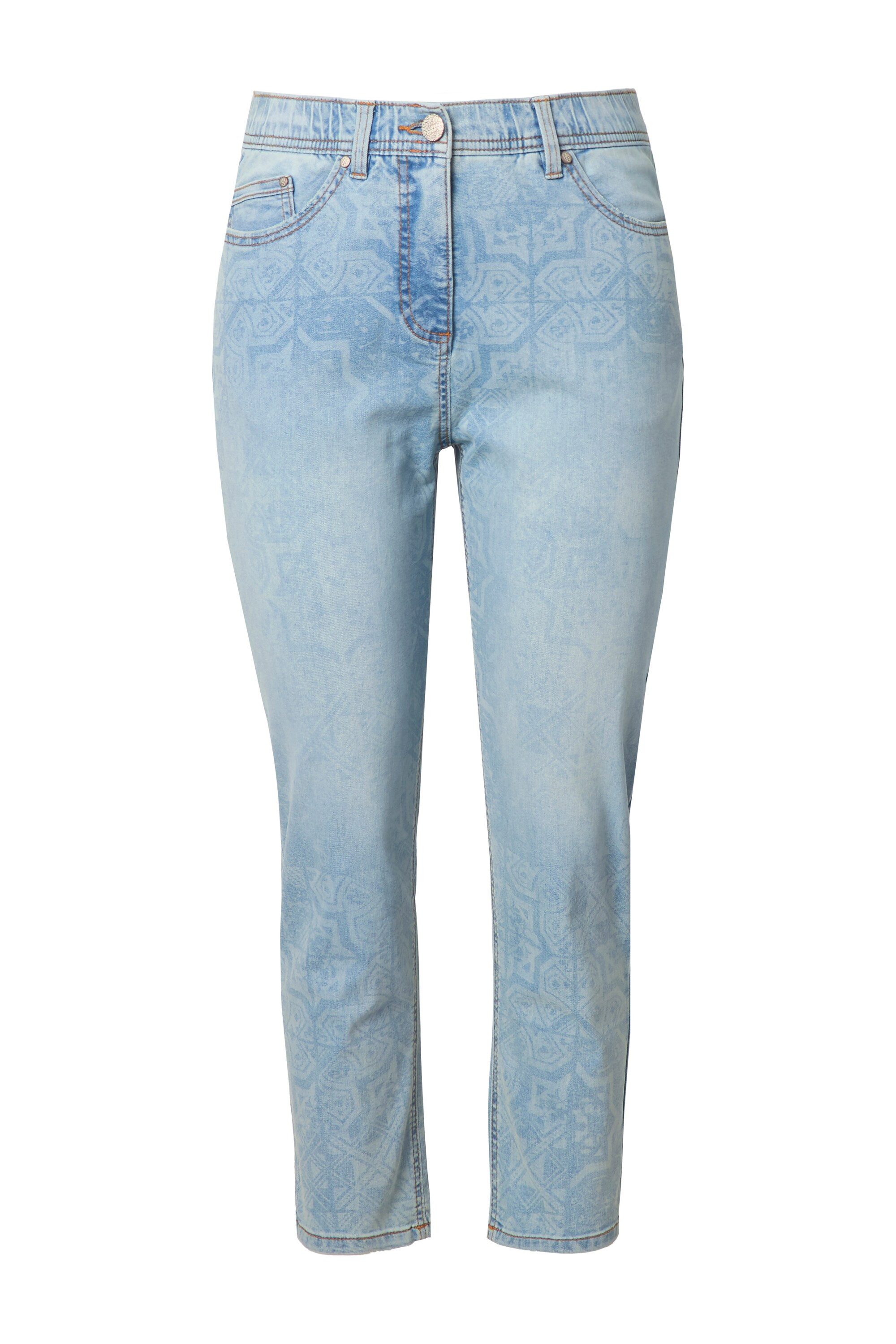 Ulla Popken Regular-fit-Jeans Mom-Jeans Laserdruck 5-Pocket-Schnitt günstig online kaufen