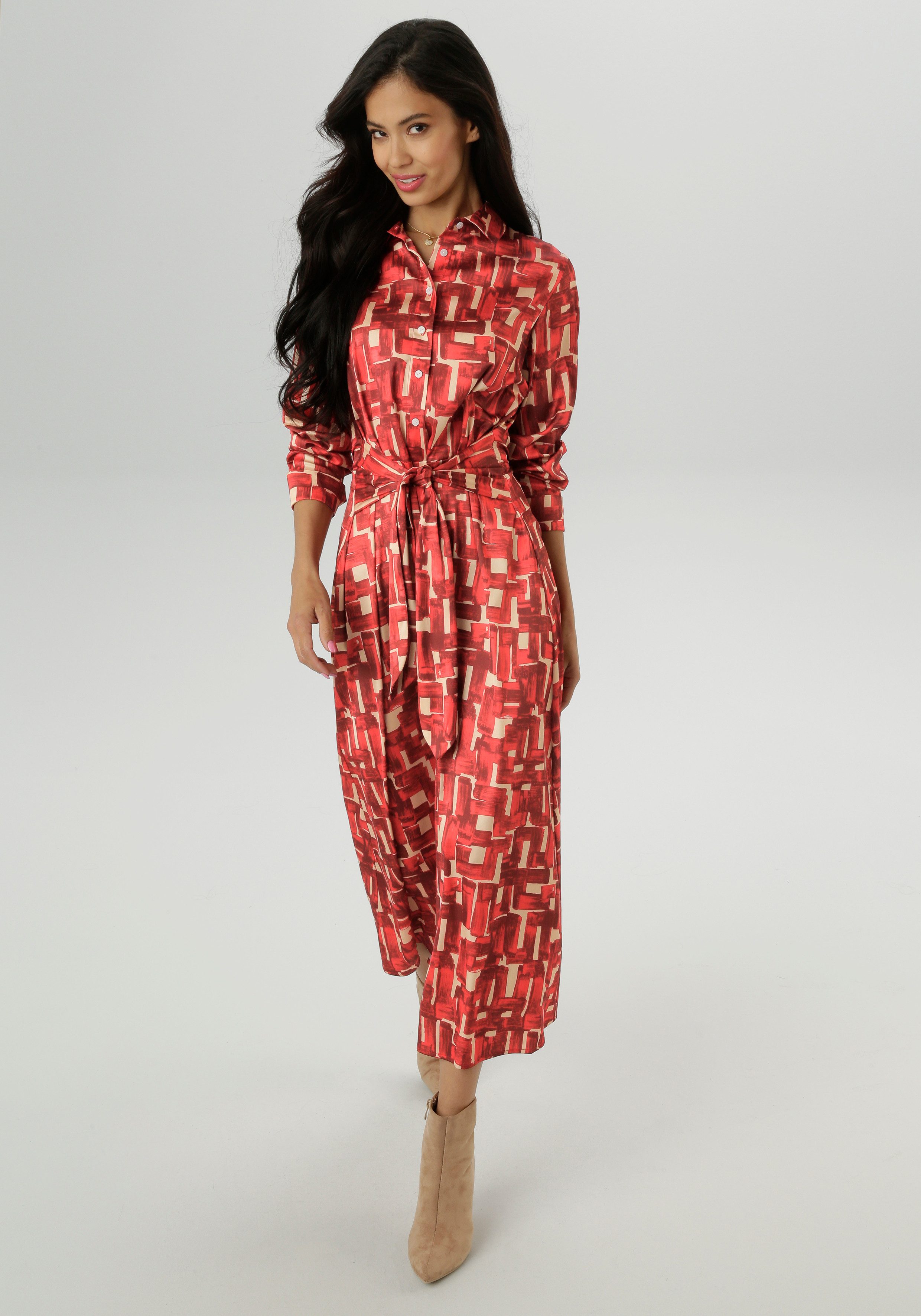 Aniston SELECTED Blusenkleid abstrakten, farbharmonischen Druckmuster günstig online kaufen