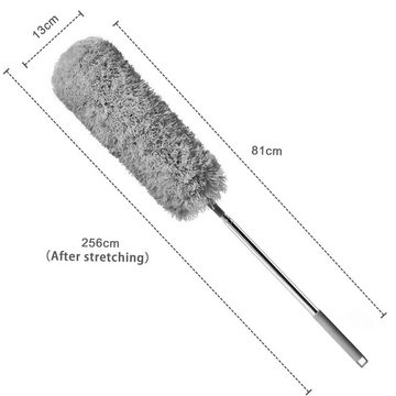 Intirilife Staubwedel (1-St), Mikrofaser Staubwedel mit Teleskopgriff - Biegbar abnehmbar waschbar
