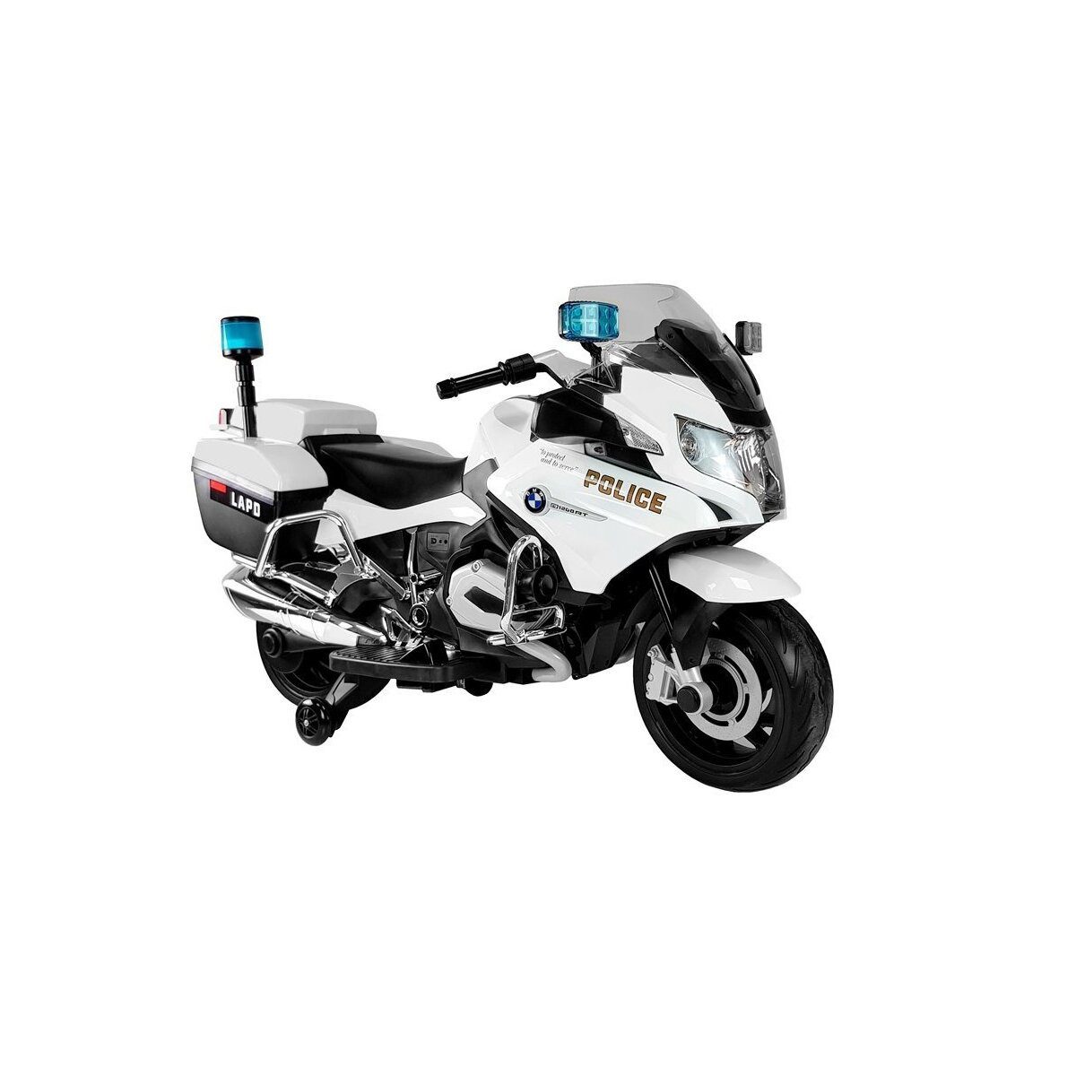 Wisam Elektro-Kindermotorrad Elektro Motorrad BMW Polizei Weiß LED Frontscheinwerfer Reifen