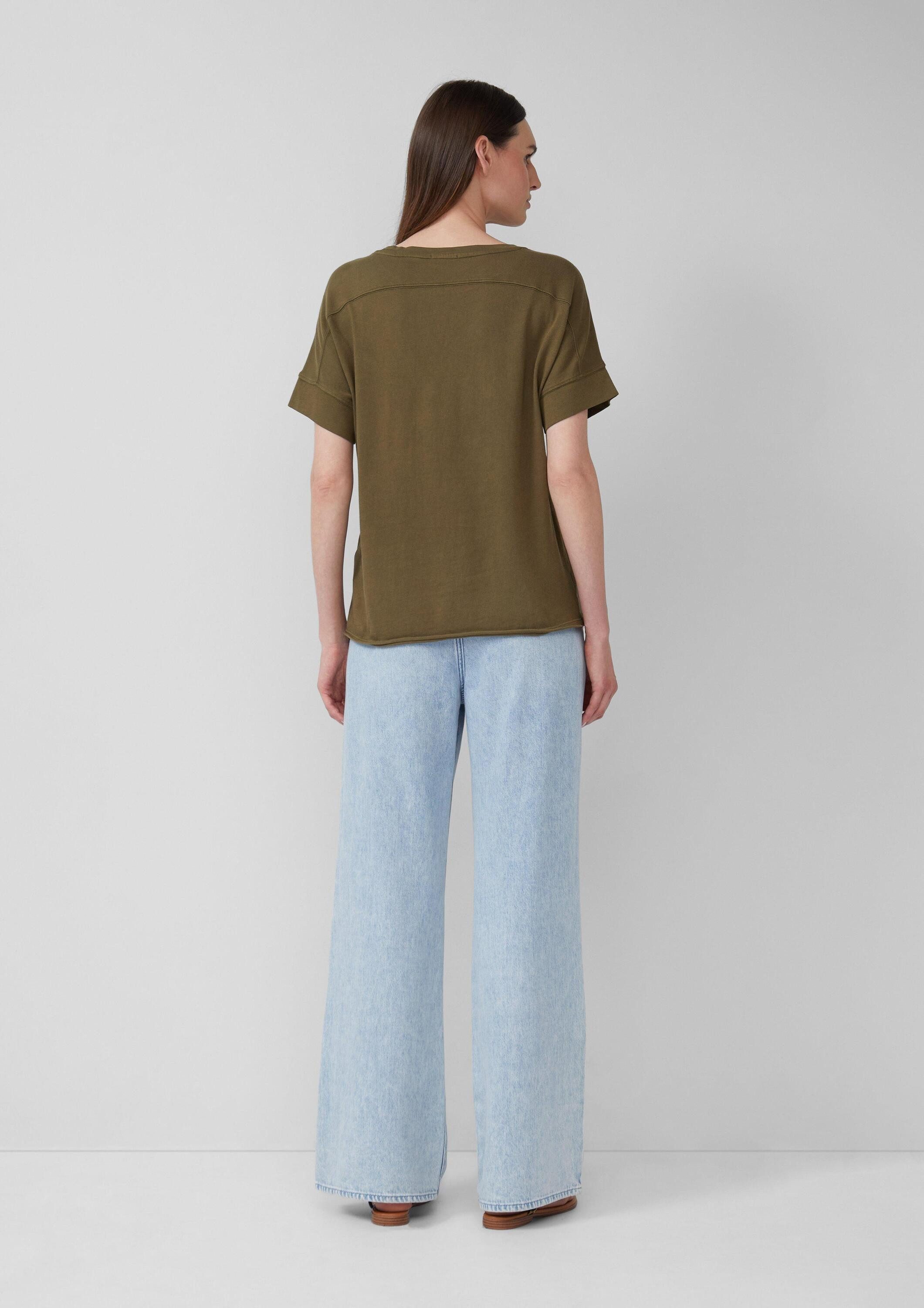 s.Oliver Kurzarmshirt T-Shirt Baumwollshirt mit Wascheffekt und Rollsaum