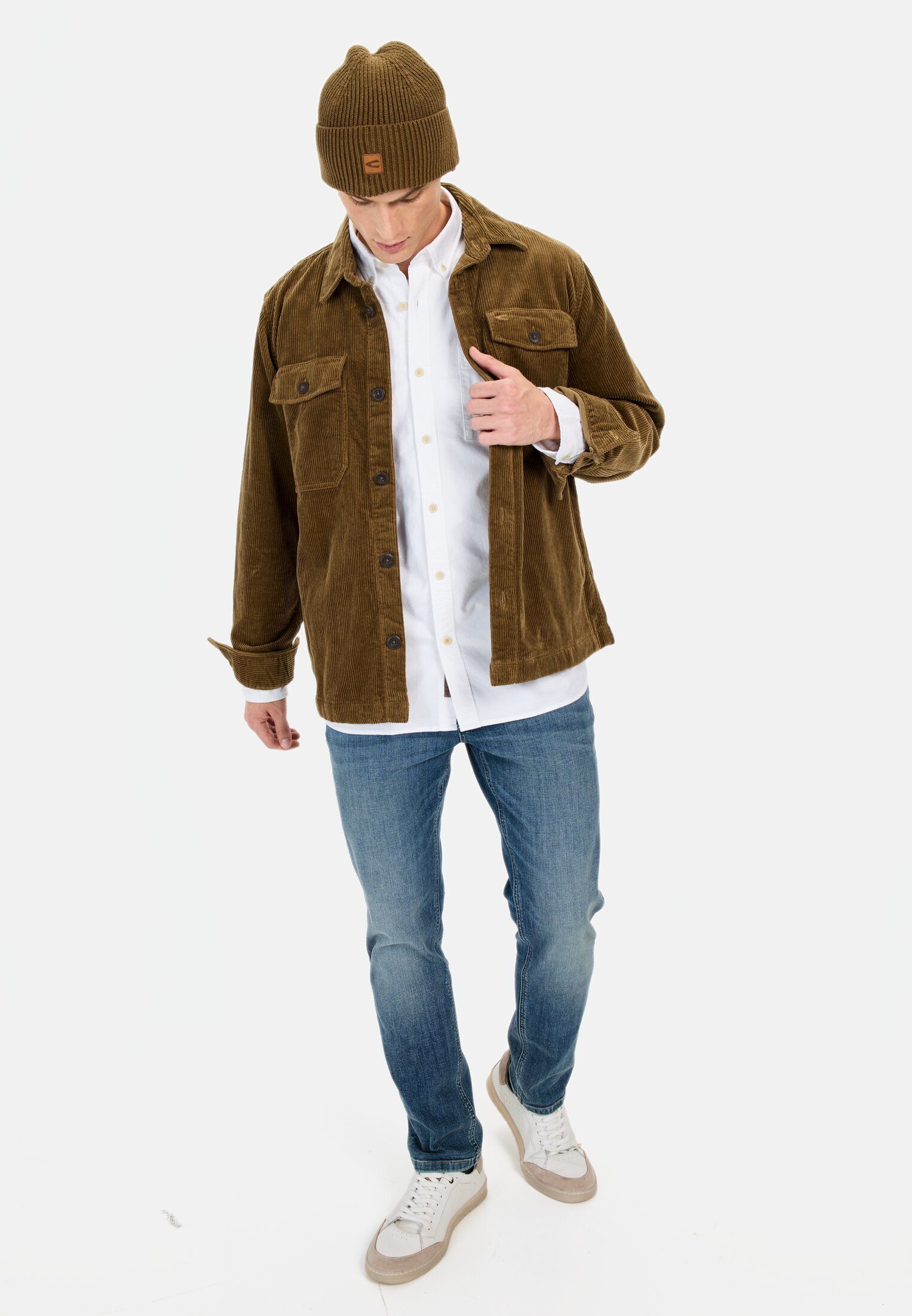 camel active Langarmhemd aus zertifiziertem Organic Cotton Button-Down