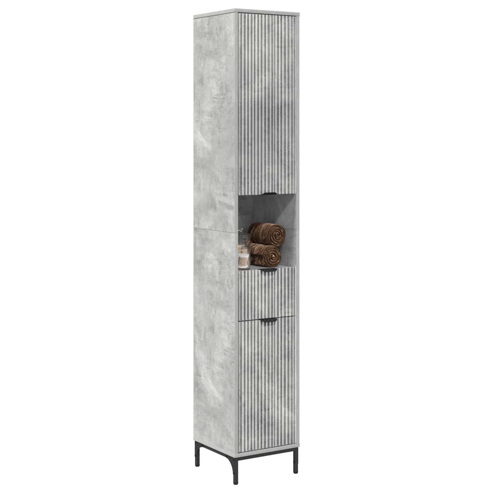 vidaXL Badezimmerspiegelschrank Badezimmerschrank Beton Grau 31,5 x 33 x 190 cm (1-St)