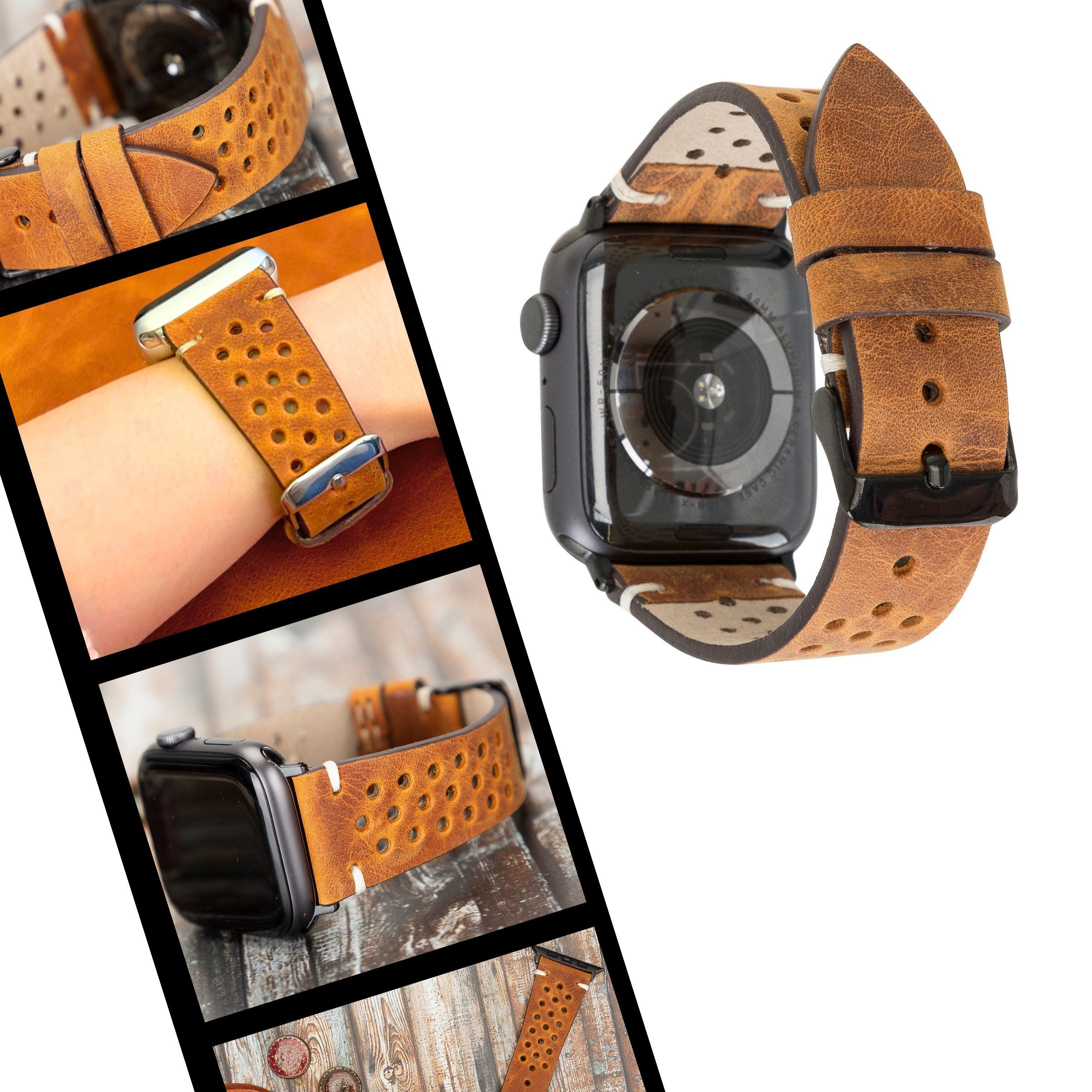 Smartwatch-Armband Apple Watch Band für Series 11/10 / Ultra/9/SE/8-1 Echtleder Armband