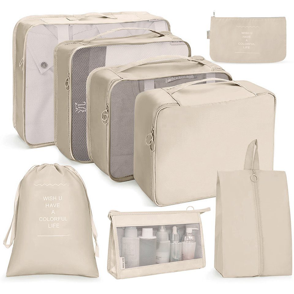 Coonoor Kofferorganizer 8 Teilige Packing Cubes Kleidertaschen Koffer Organizer (8-tlg), für Urlaub und Reisen Packwürfel Set Reise Würfel Ordnungssystem