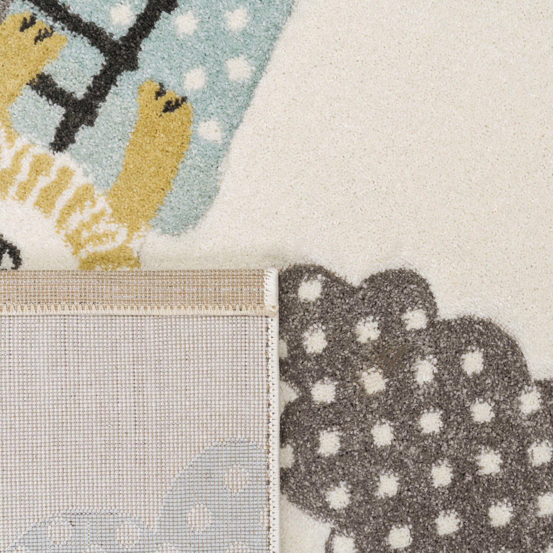 Paco Home Kinderteppich Cosmo 343, rechteckig, Höhe: 12 mm, 3D-Design, niedliches Tier Motiv, Pastell-Farben, Kinderzimmer