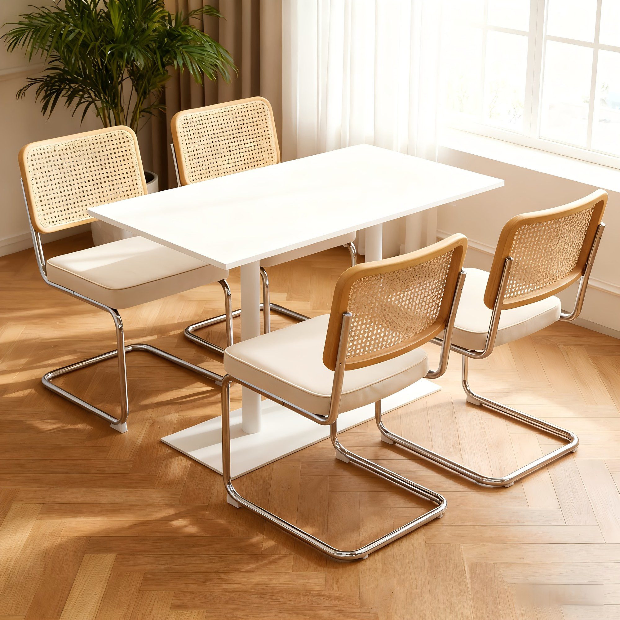 LIVIHOME Esszimmerstuhl TERRA (Set, 4 St), gepolsterte Sitzfläche, Materialvarianten, 4er Set