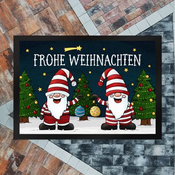 Fußmatte Frohe Weihnachten Fußmatte mit Wichtel Motiv Advent Christbaumkugel, speecheese