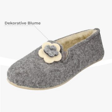 filsko Winter HausSchuhe / Pantoffeln für Damen Slipper mit Schafwolle gefüttert