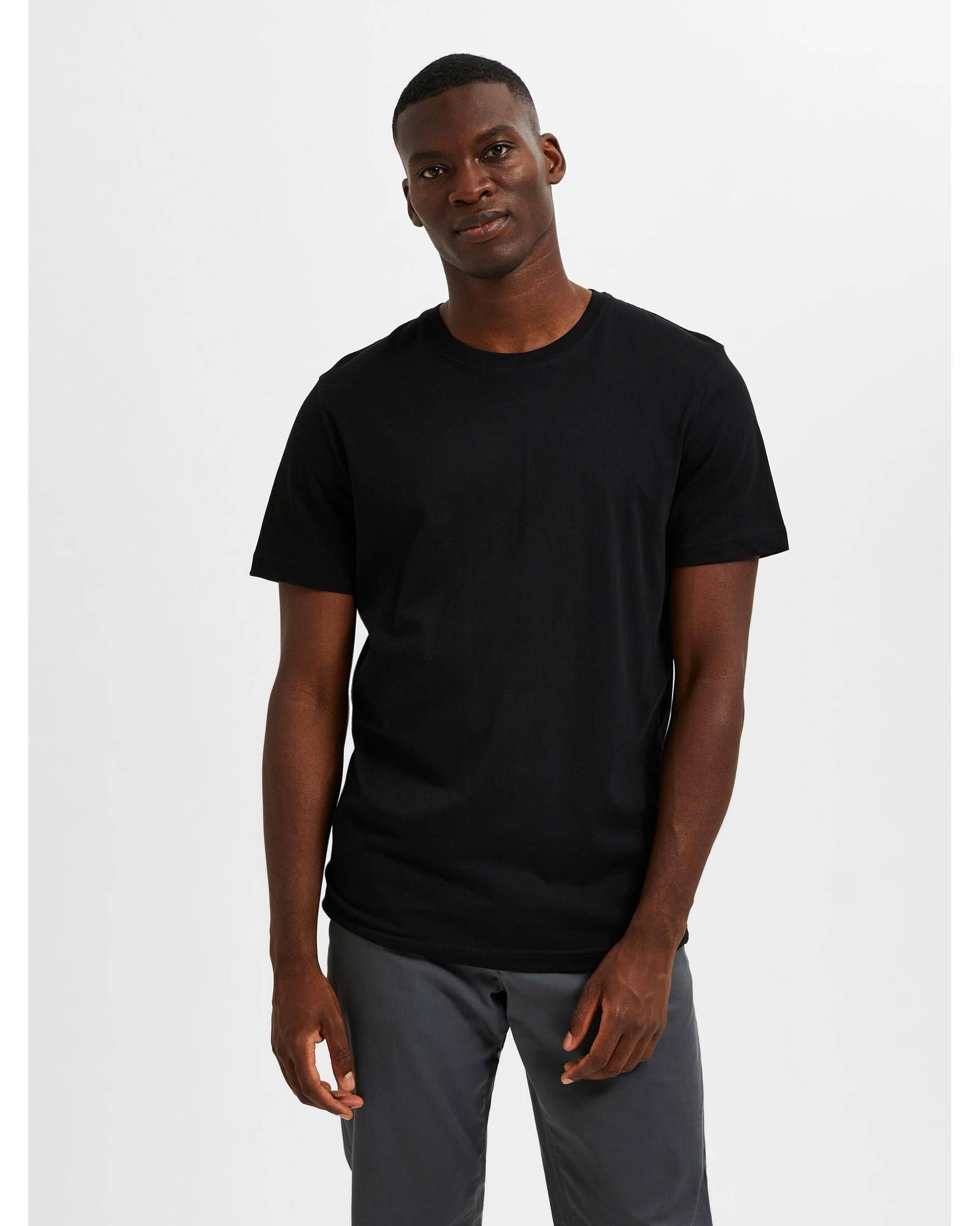 (15) Herren (1-tlg) Pack schwarz T-Shirts 3er SELECTED T-Shirt SLHAXEL HOMME