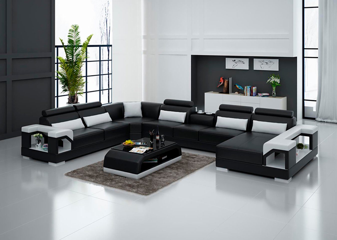Ecksofa Modern Sofa Wohnlandschaft Couch Design Eck Ecksofa, JVmoebel Ledersofa