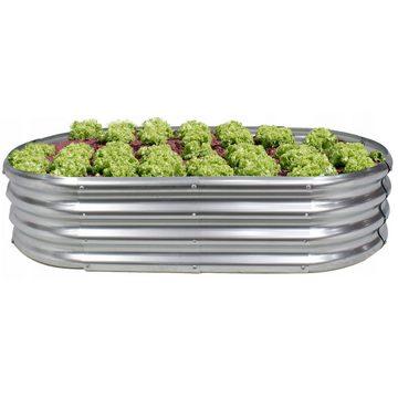 Sarcia.eu Hochbeet Gemüse- und Blumenbeet, oval verzinkt 180x90x30 cm