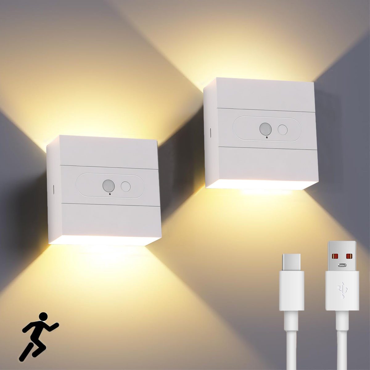 oyajia LED Wandleuchte 2 Stück Kabellose günstig online kaufen