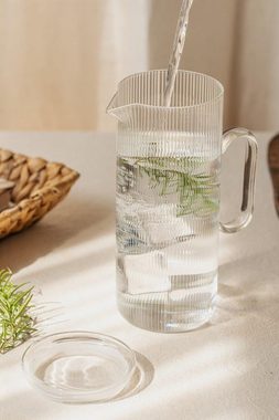 Nuts Wasserkaraffe aus Borosilikatglas 1,2 L, 50% recyceltes Glas, 1,2 L Fassungsvermögen