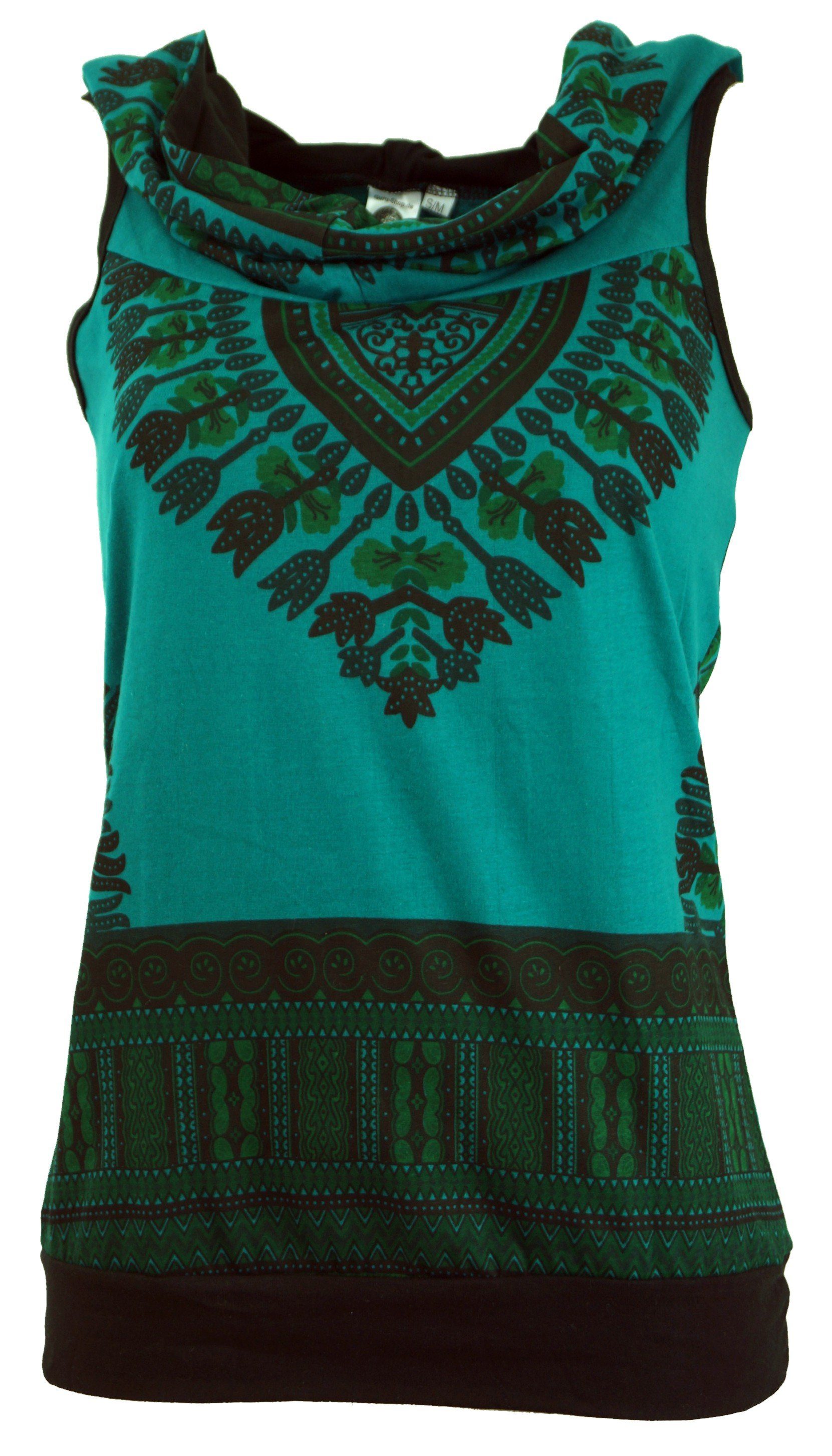 Guru-Shop T-Shirt Kapuzen Dashiki Tank Top, Goa Festivaltop -.. alternative Bekleidung, Festival, Hippie, Ethno Style, Psychedelic