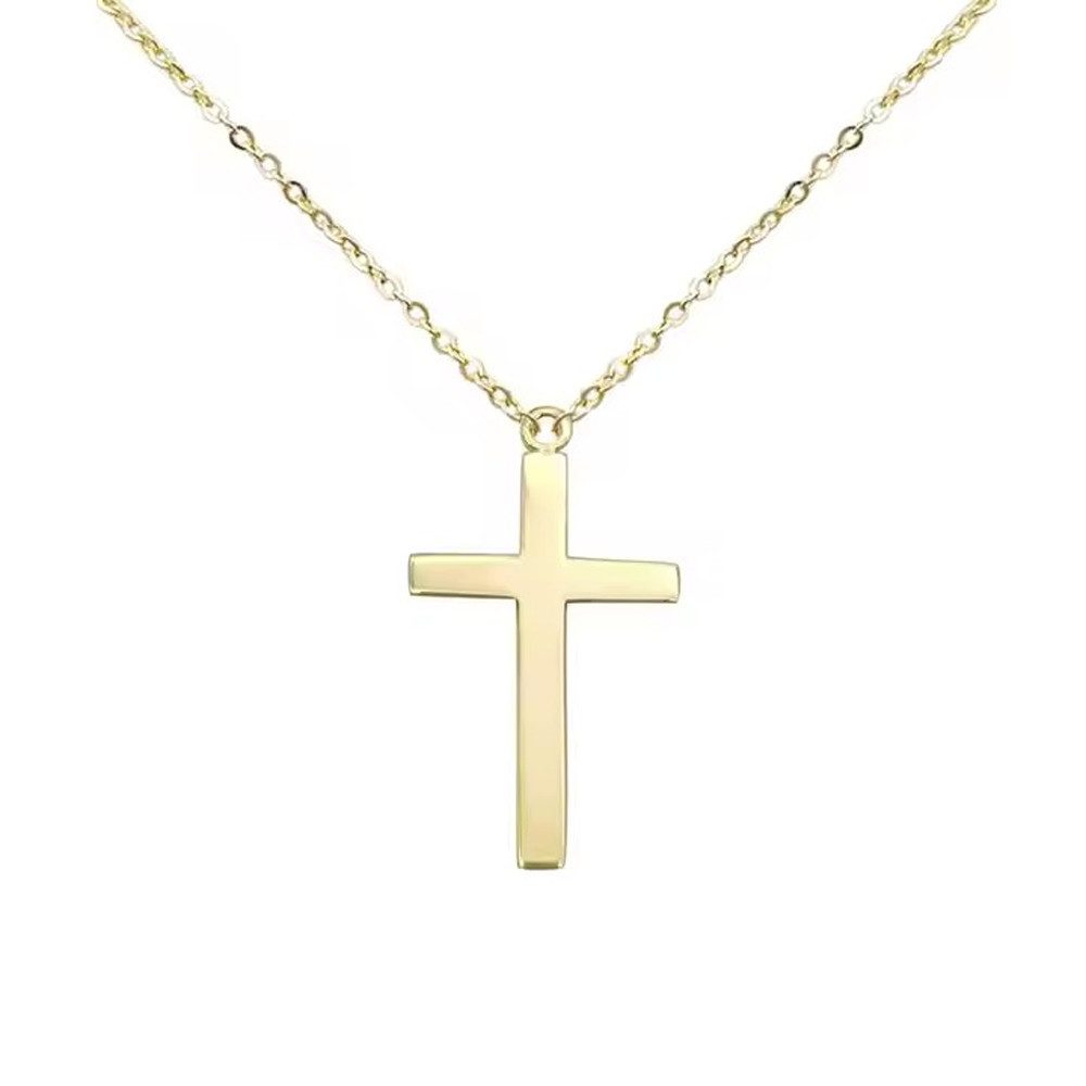 Runde Perlé Kette mit Anhänger minimalistische Kette mit kleinem Kreuz Anhä günstig online kaufen