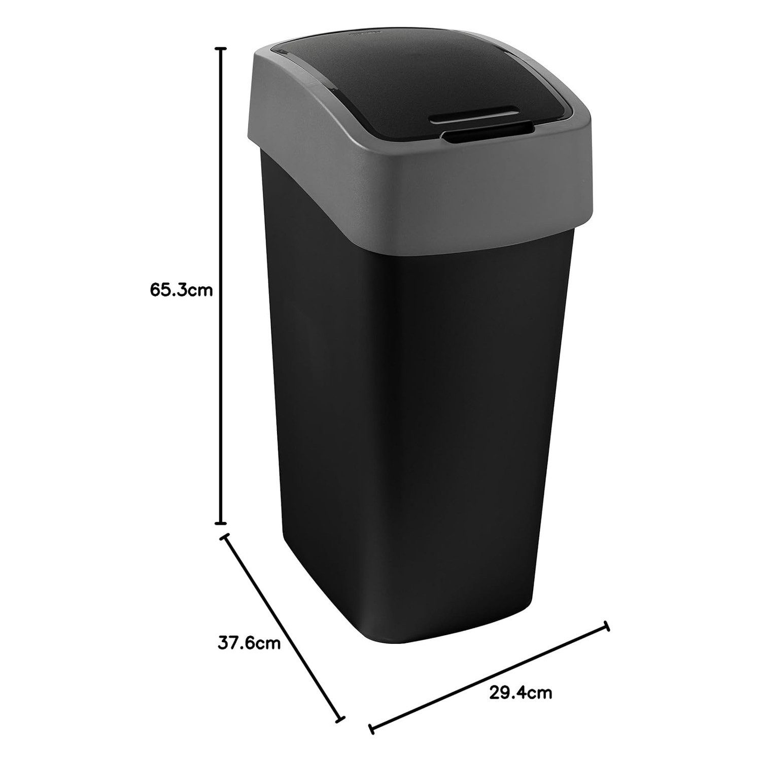 Curver Mülleimer, Flip Bin 50L Abfallbehälter für Recycling