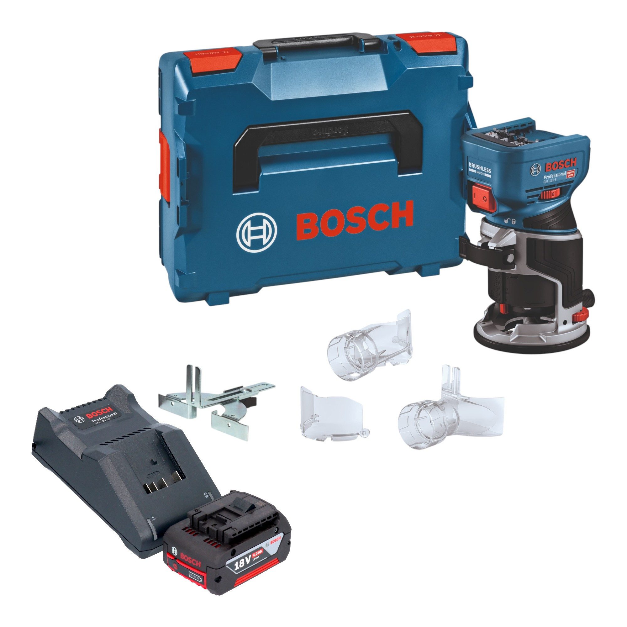 Bosch Professional Oberfräse GKF 18V-8 Professional Akku Kantenfräse 18 V 8,0 mm Brushless