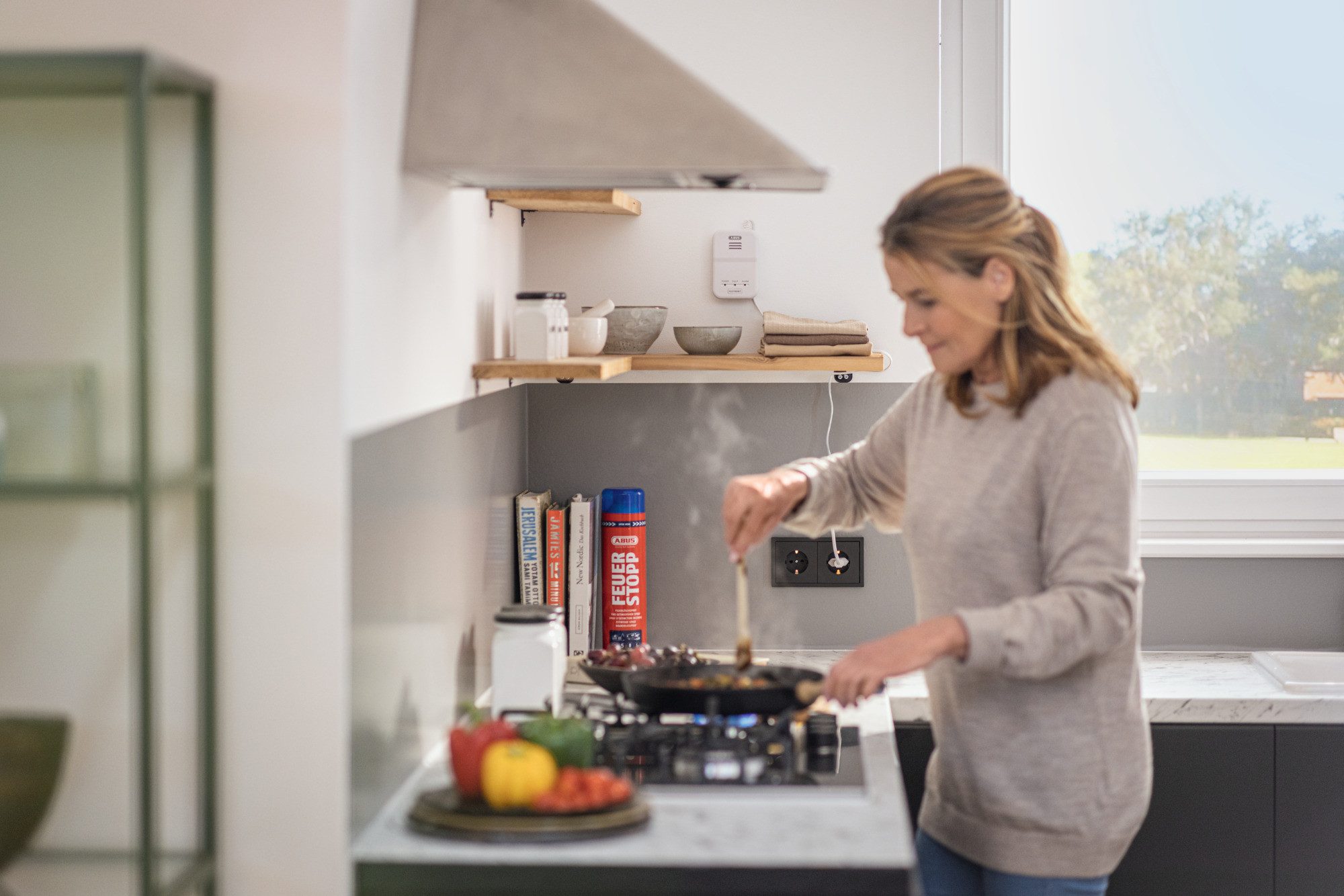 ABUS Gaswarnmelder GWM100ME für Gasthermen - Erdgas Alarmlautstärke 85 dB Gasmelder