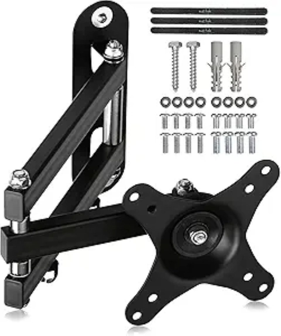 LMG Germany Monitor-Halterung Wandhalterung für 1 Monitor bis 32 Zoll, max. 13 kg, frei beweglich, (bis 32 Zoll, flexibel bewegbar, platzsparend, stabil)