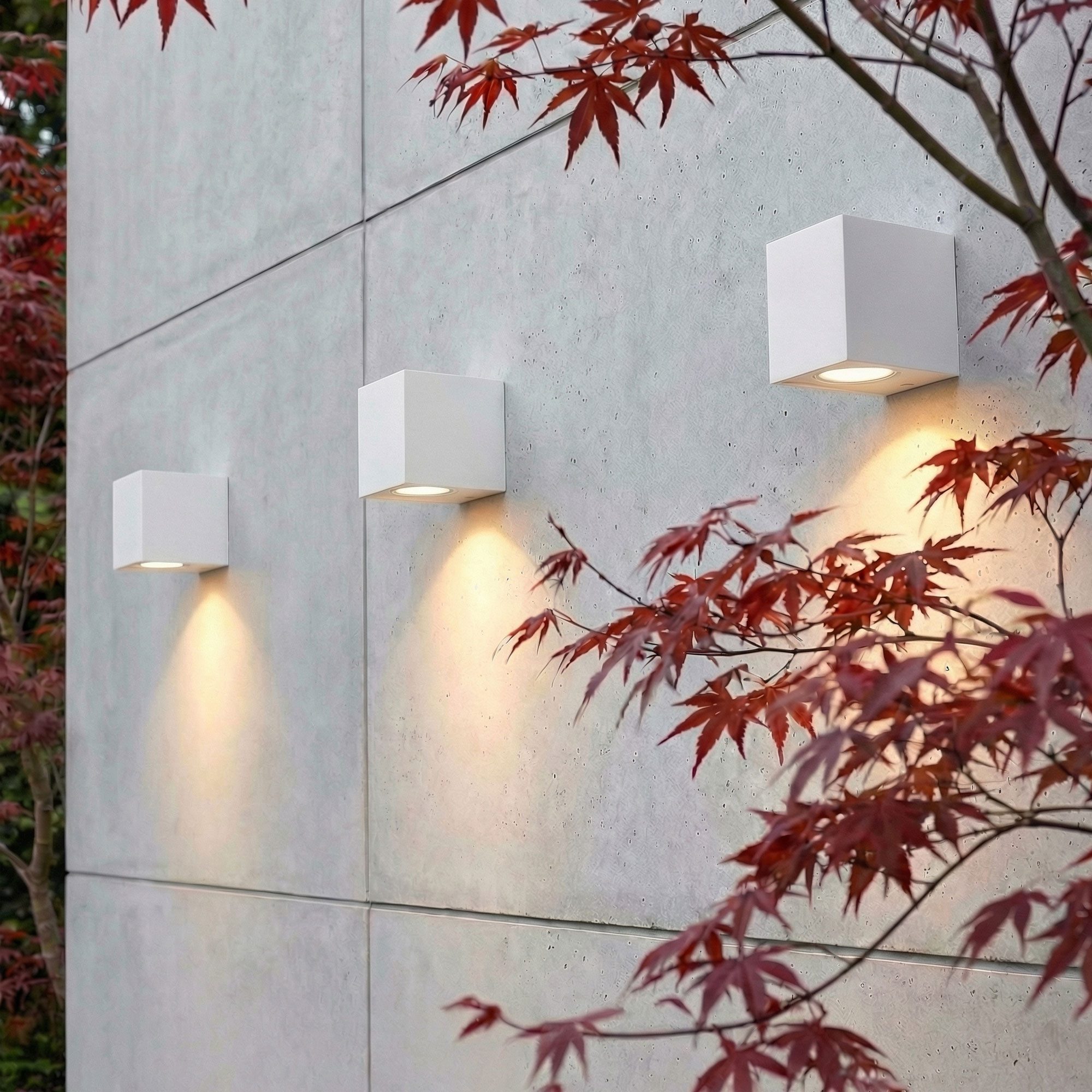 Maxkomfort Außen-Wandleuchte Up & Down Wandlampe GU10, schwarz/weiß/silber, IP44, 1 bis 2-flammig, ohne Leuchtmittel, Modern, IP44 - wetterfest, exkl. Leuchtmittel