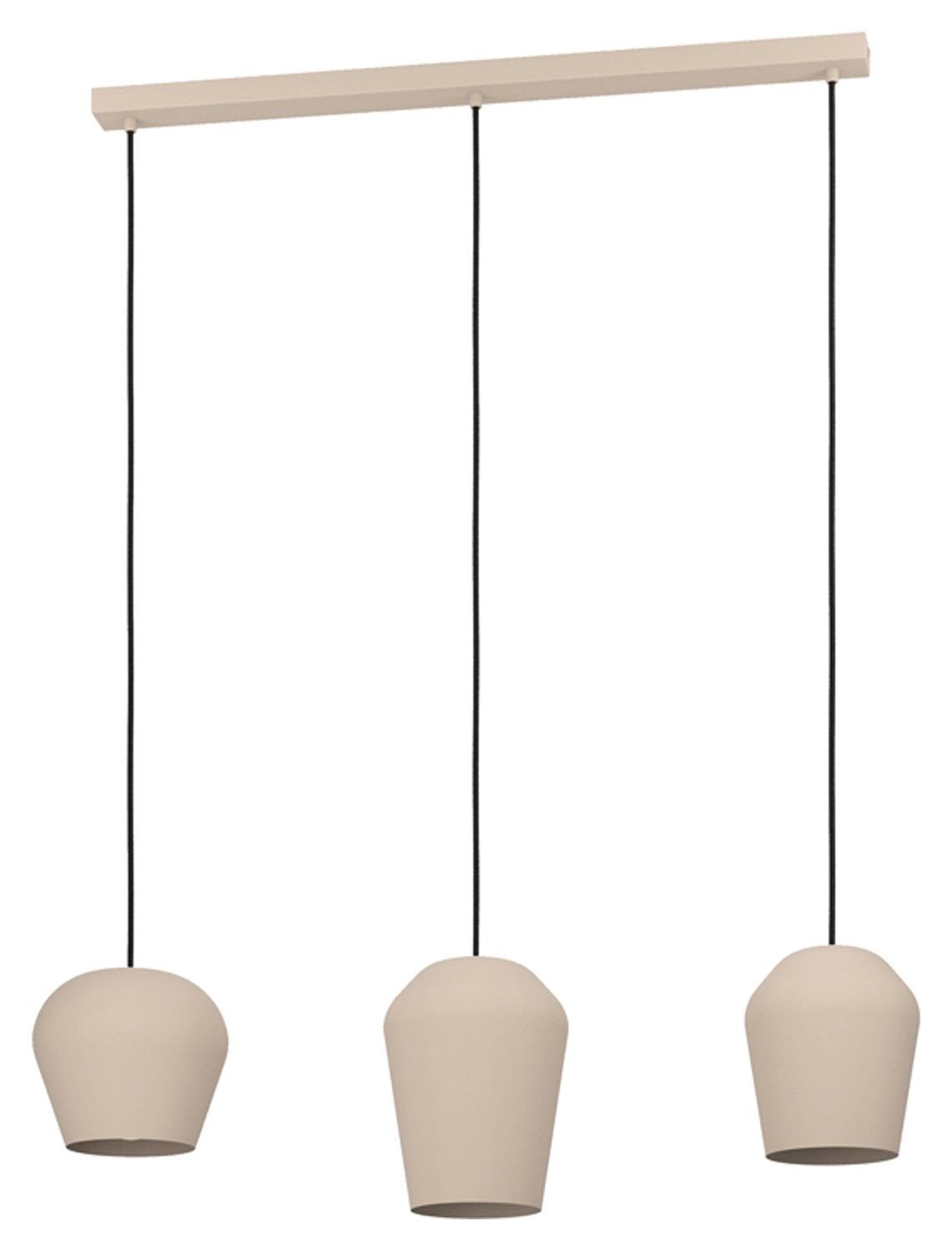 EGLO Pendelleuchte CAMBAITO, 3-flammig, Sandfarben, Schwarz, Metall, ohne L günstig online kaufen