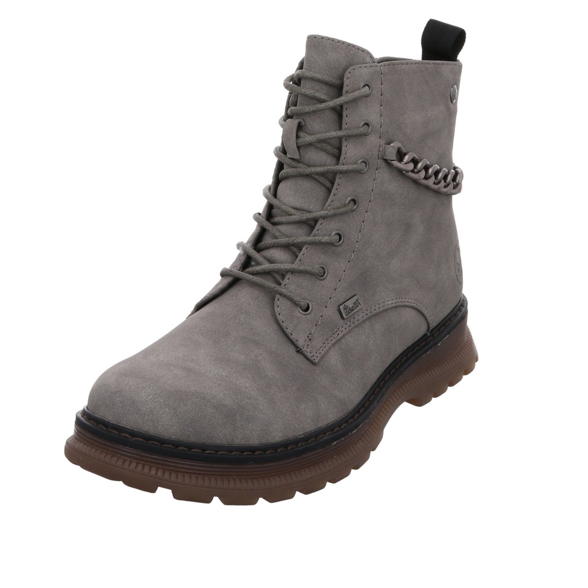 Rieker Boots grau uni Schnürstiefel Synthetik Synthetik (40)