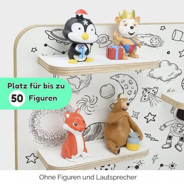 stadtecken Kinderregal Holzregal für Musikbox, Passend für die Toniebox und ca. 50 Tonies