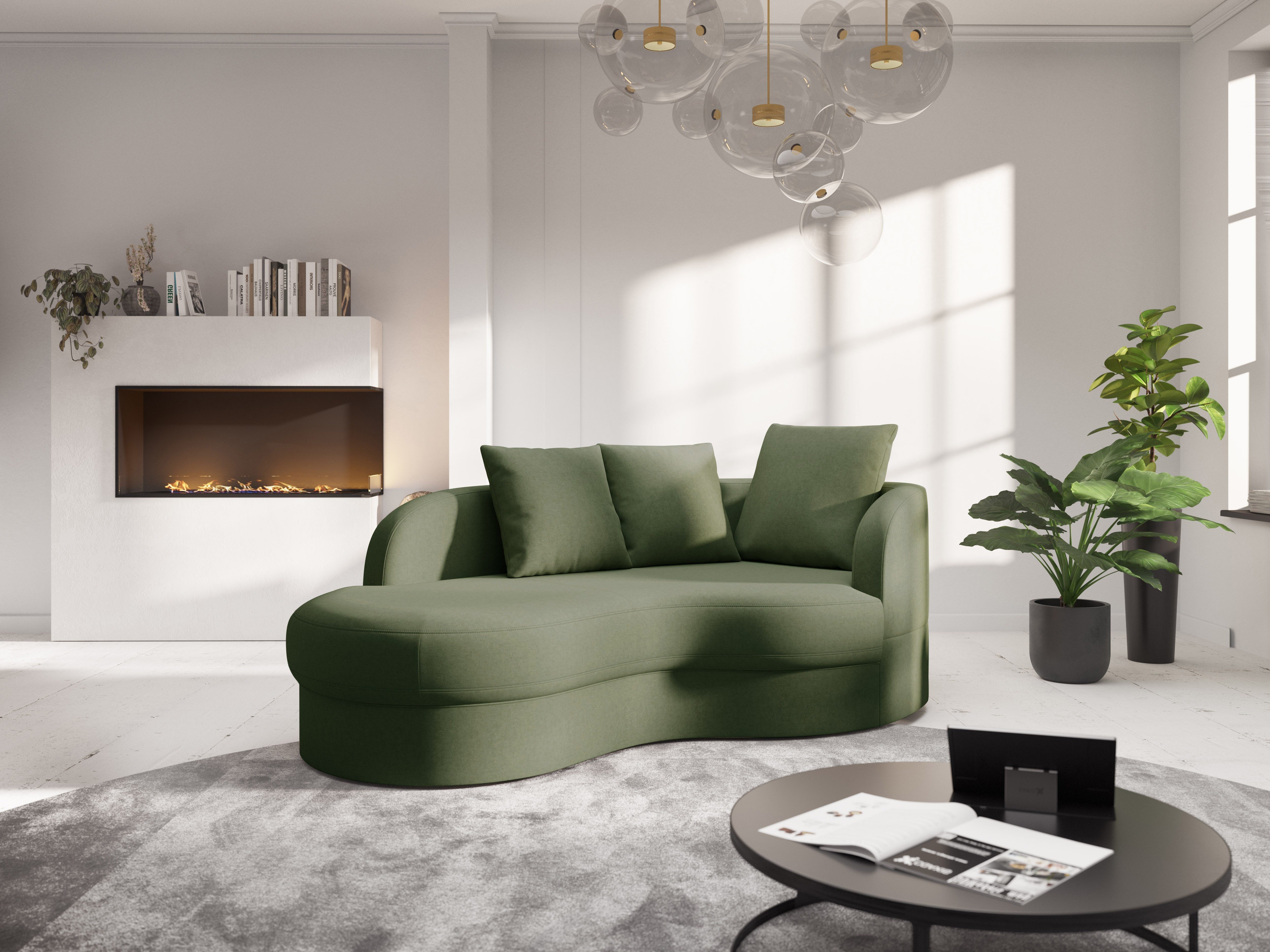 sit&more Recamiere Samba, moderne organische Form, inkl. 3 loser Rückenkissen