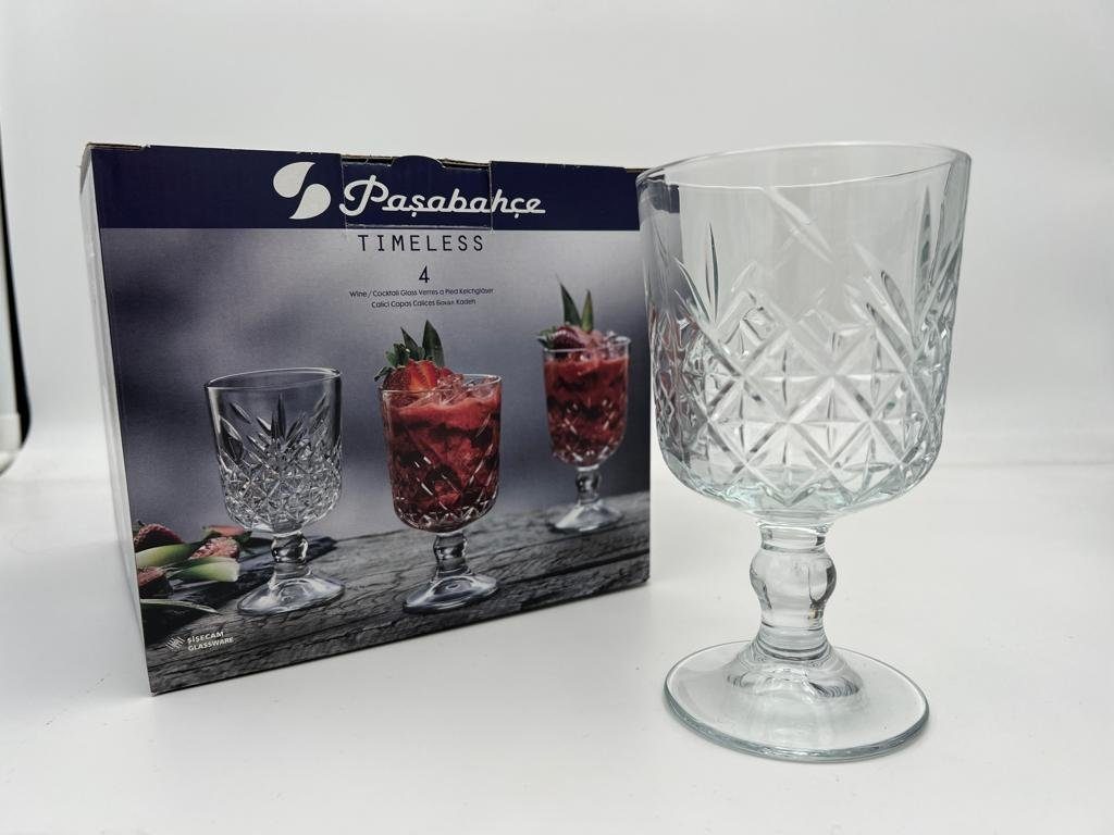 Pasabahce Weinglas »Pasabahce TIMELESS 440376 Große Gläser auf Fuß 330 ml  4er Set«, Glas