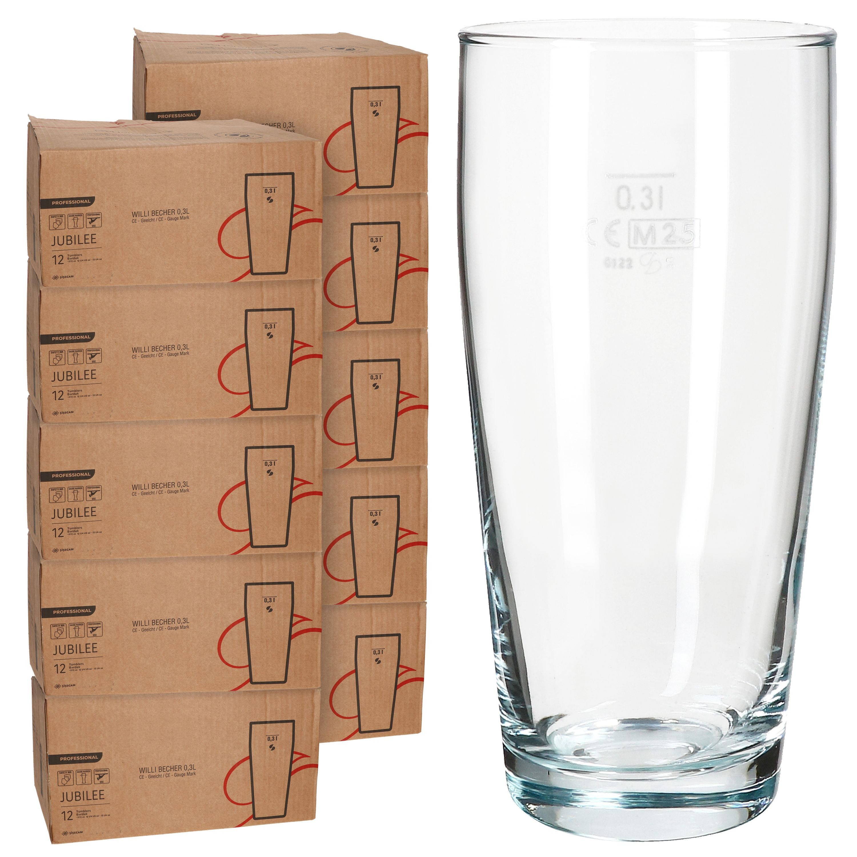 MamboCat Bierglas MamboCat 120er Set Willibecher 0,3 L geeicht Bierglas Trinkglas Drinks, Glas