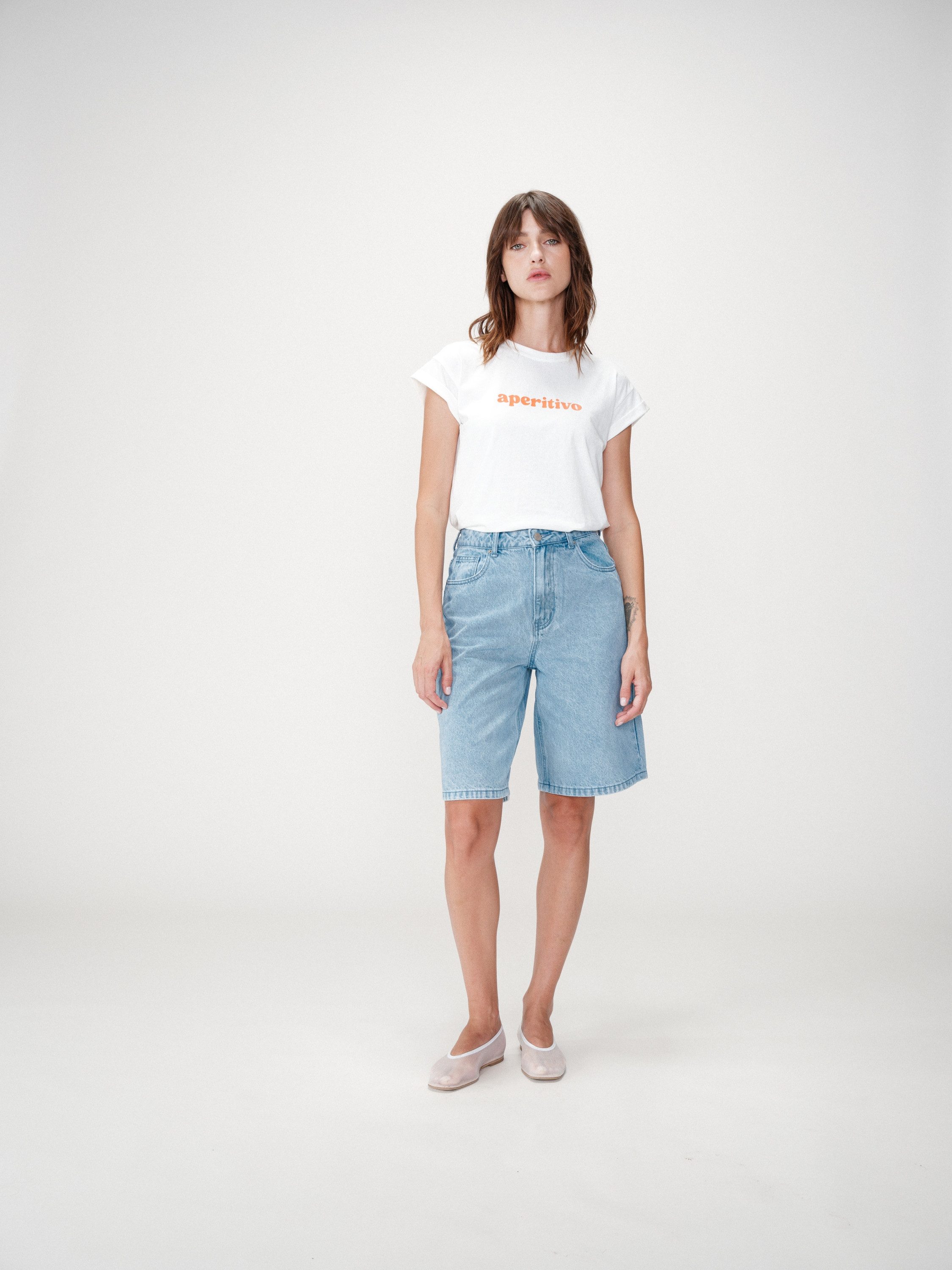 Grace & Mila Kurzarmshirt WYLO - Printshirt - Damen Short - weißes T-Shirt