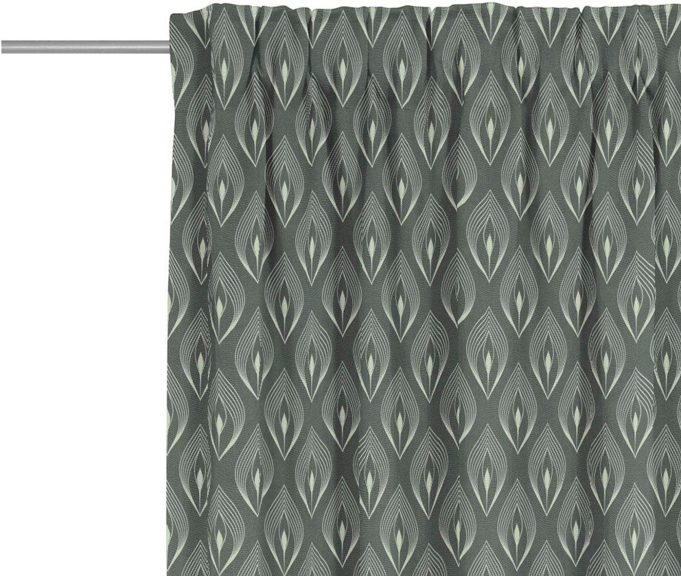 Vorhang Feathers, Adam, Multifunktionsband blickdicht, (1 blaugrau St), Jacquard, aus Bio-Baumwolle nachhaltig